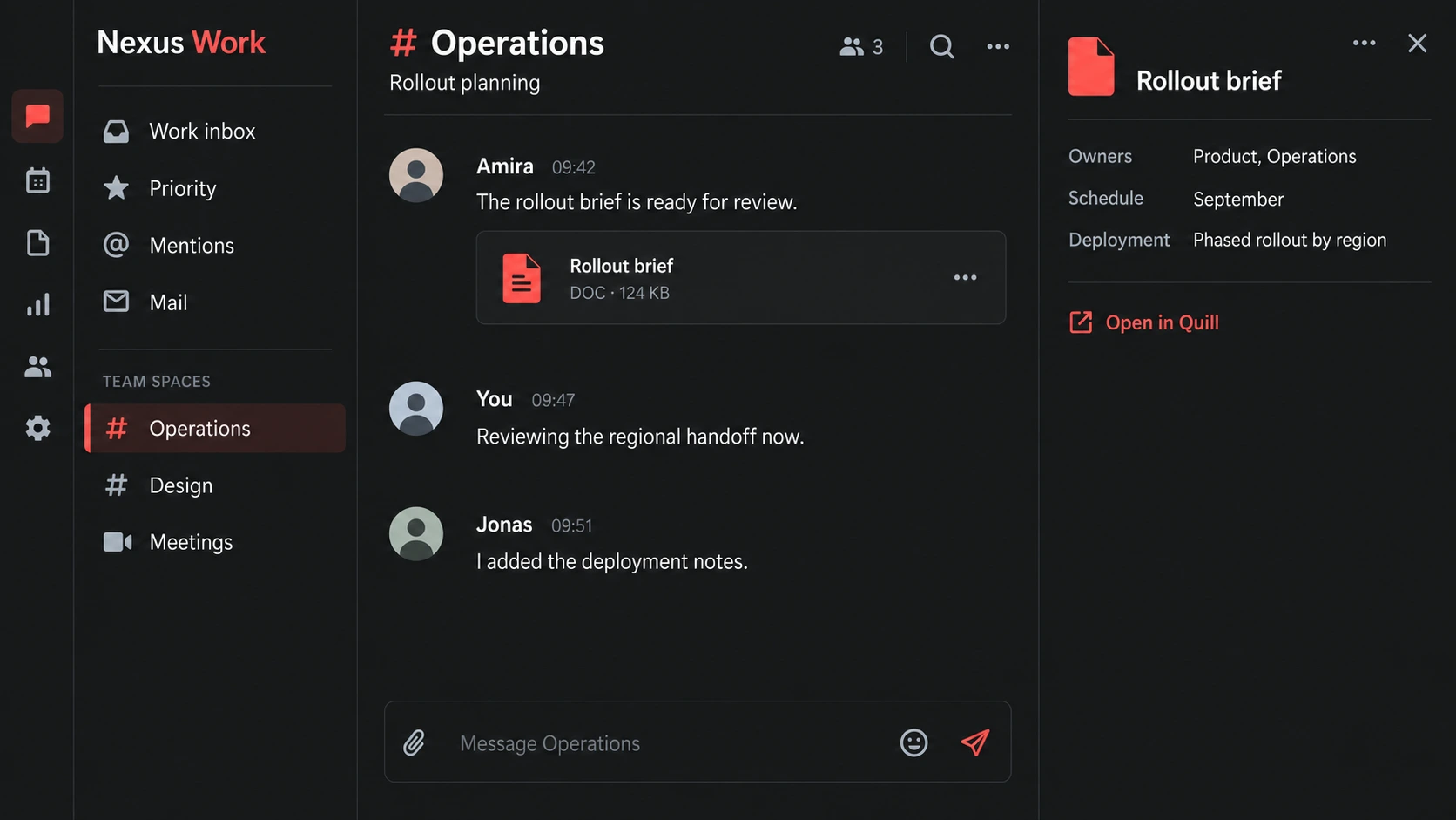 Nexus concept: an Operations conversation beside its rollout brief